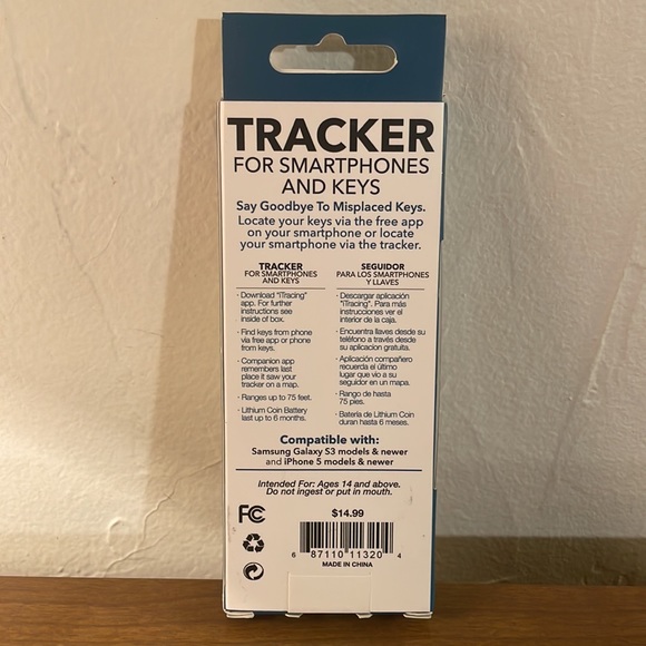 True Tech Tracker for Smartphones and Keys-RANGES UP to 75' color White - Picture 2 of 2